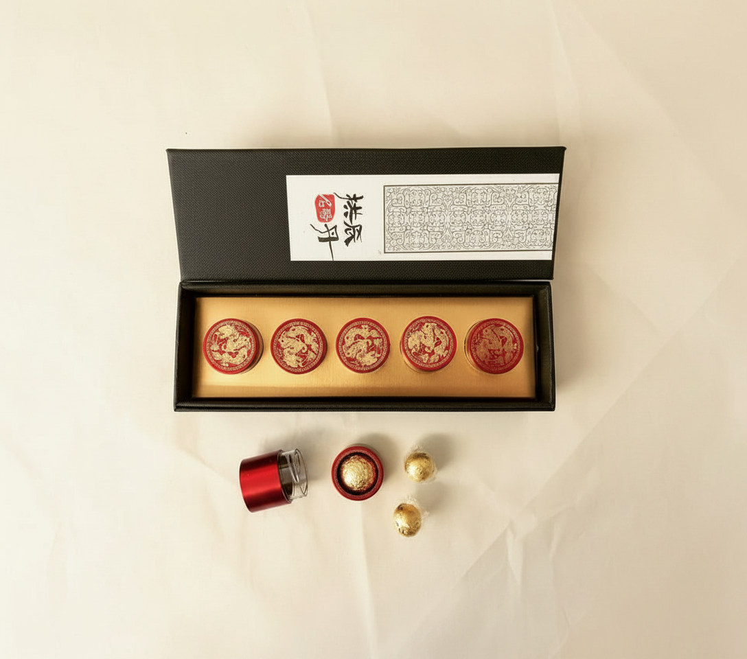 Gong Jin Dan premium Korean herbal pills, 5-pill gift box presentation